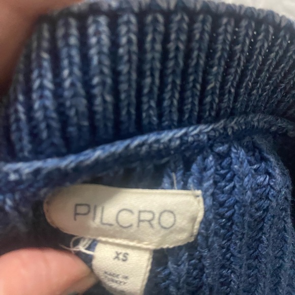 Pilcro Anthropologie Asymmetrical twofer Ribbed Sweater vintage wash blue - Picture 7 of 9
